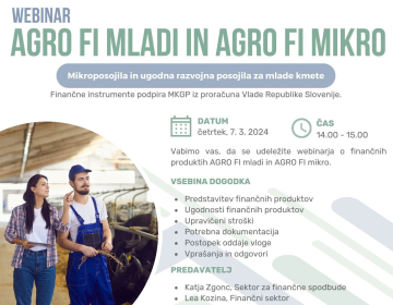 Spletna predstavitev FI v kmetijstvu AGRO FI mikro in AGRO FI mladi