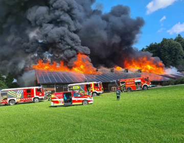 Požar na kmetiji Mis (foto: občina Medvode)
